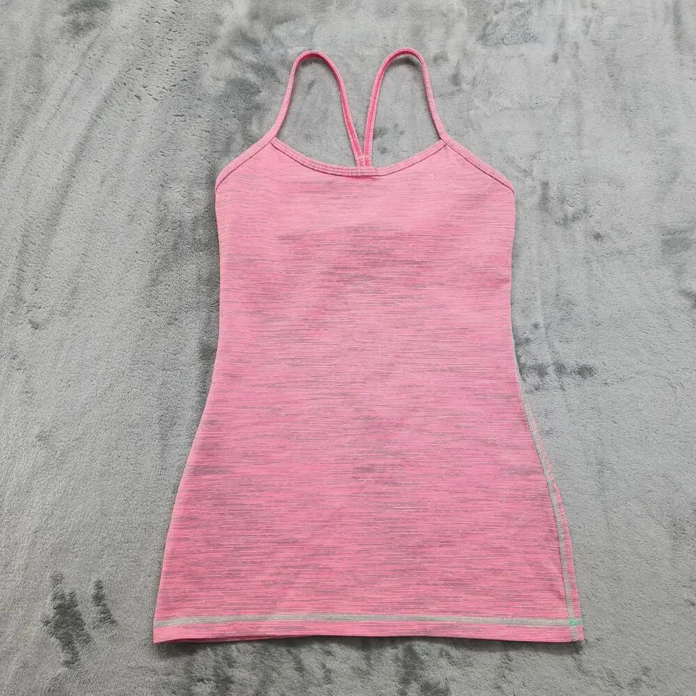 Lululemon Power Y Tank *Luon Wee‎ Are From Space Neon Pink Opal Womens 4 Workout